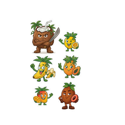 Las Tropicales | Dominican Tropical Fruit Character Collection | Del Conuco