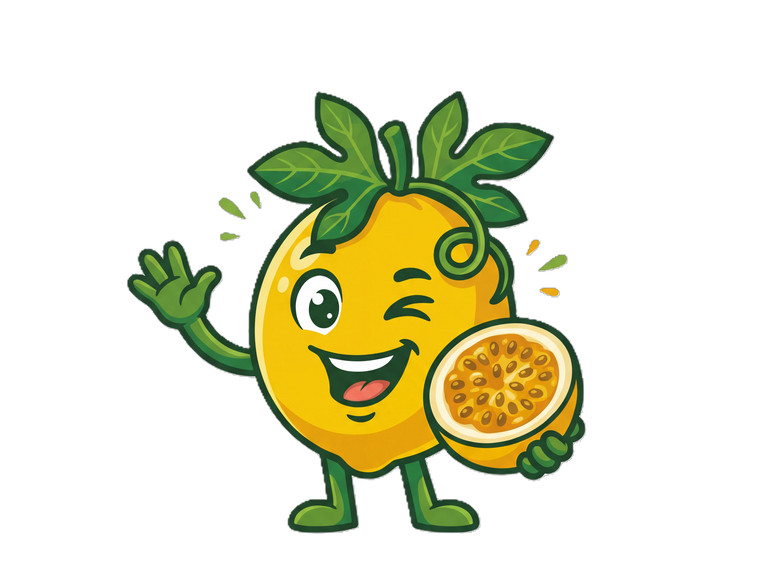 Chinola passion fruit character, leader of Las Tropicales, Del Conuco Dominican character apparel.